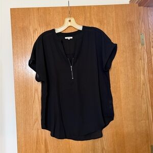 Maurices Black Blouse with Zipper Detail